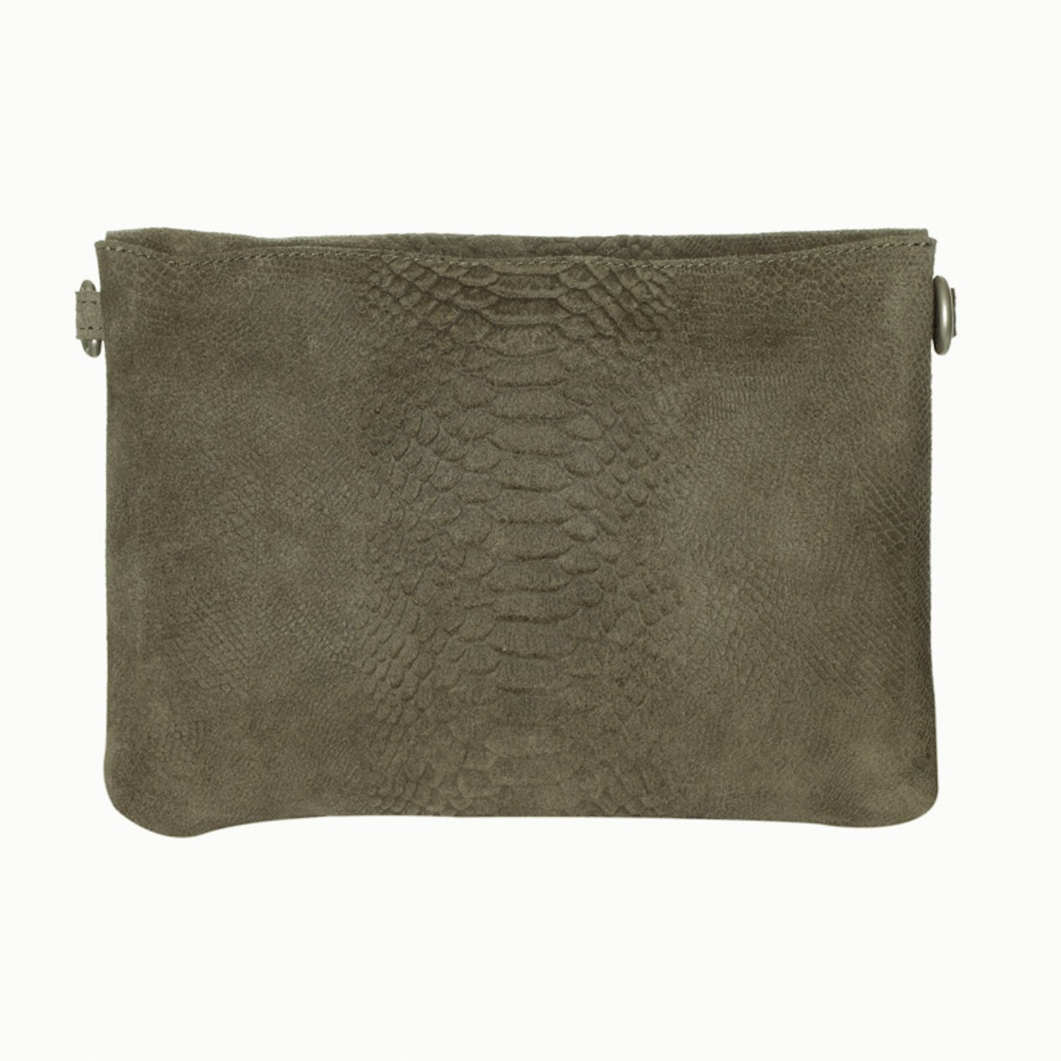 Mozz Luieretui Crossbody Suede snake olive