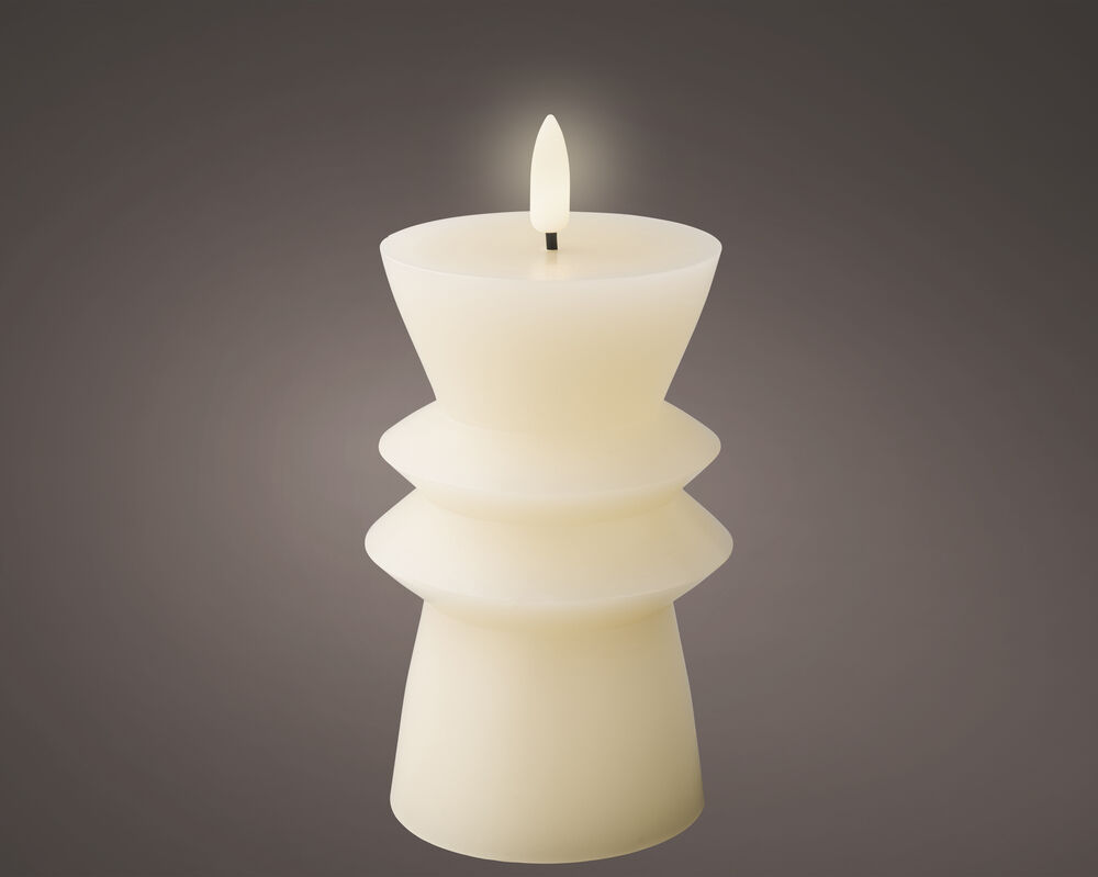 Lumineo Wax - Crème LED Kaars - 14.7 cm - Creme/warm wit