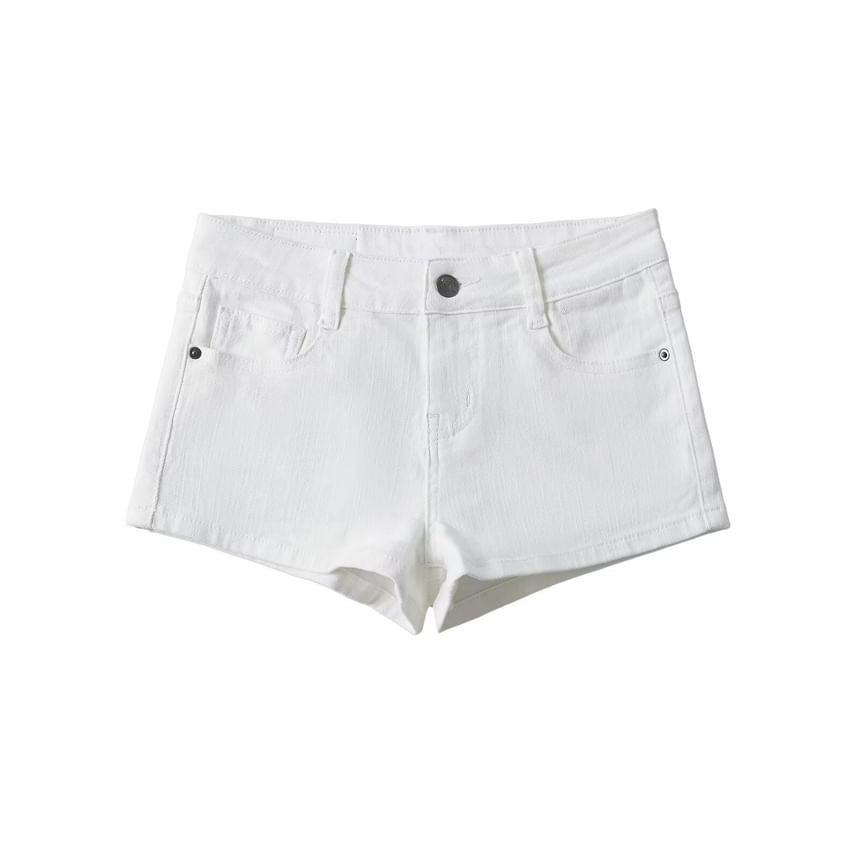 Morhan - Low Rise Washed Denim Shorts