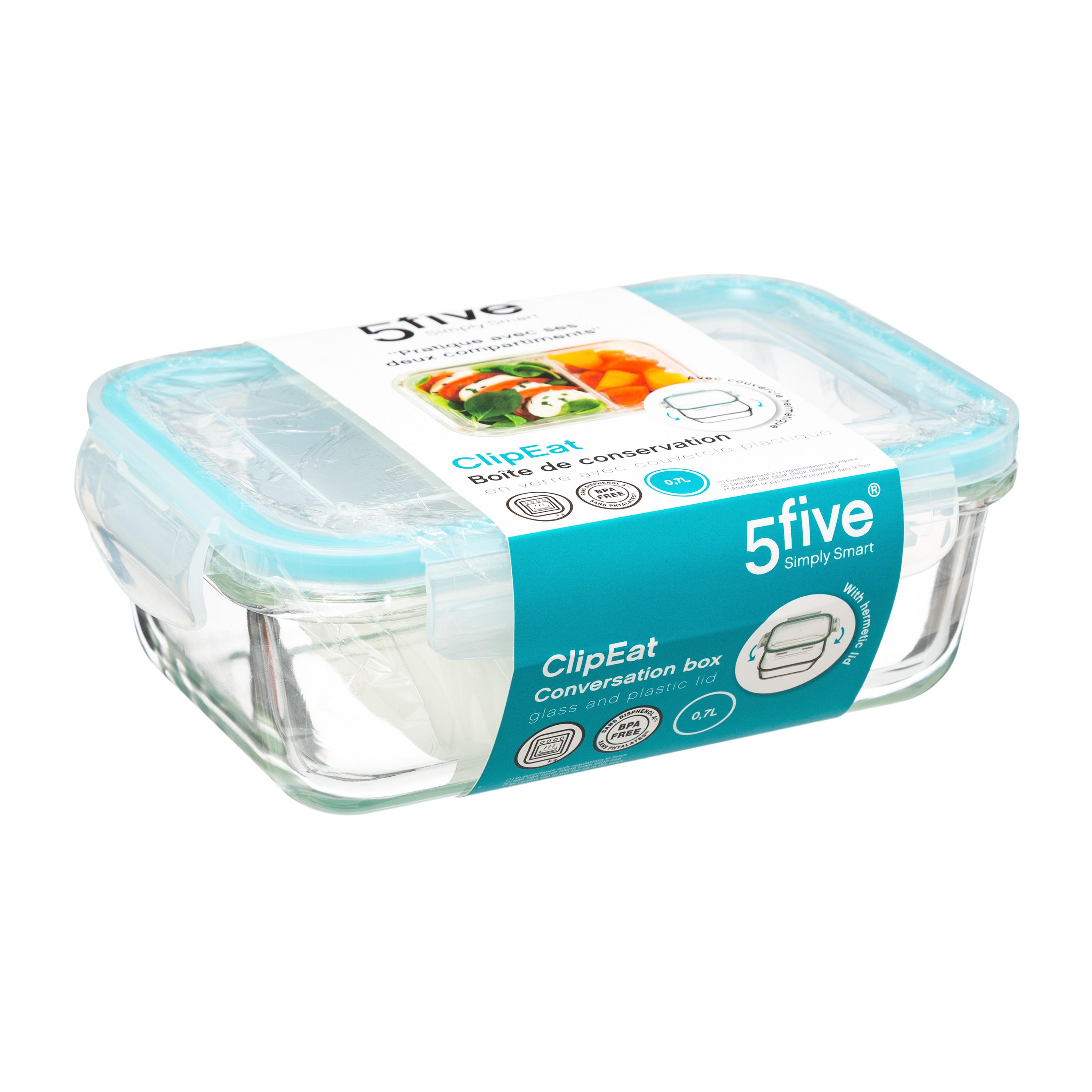 BOITE VERRE RECTANGLE 0.7L CLIPEATSE