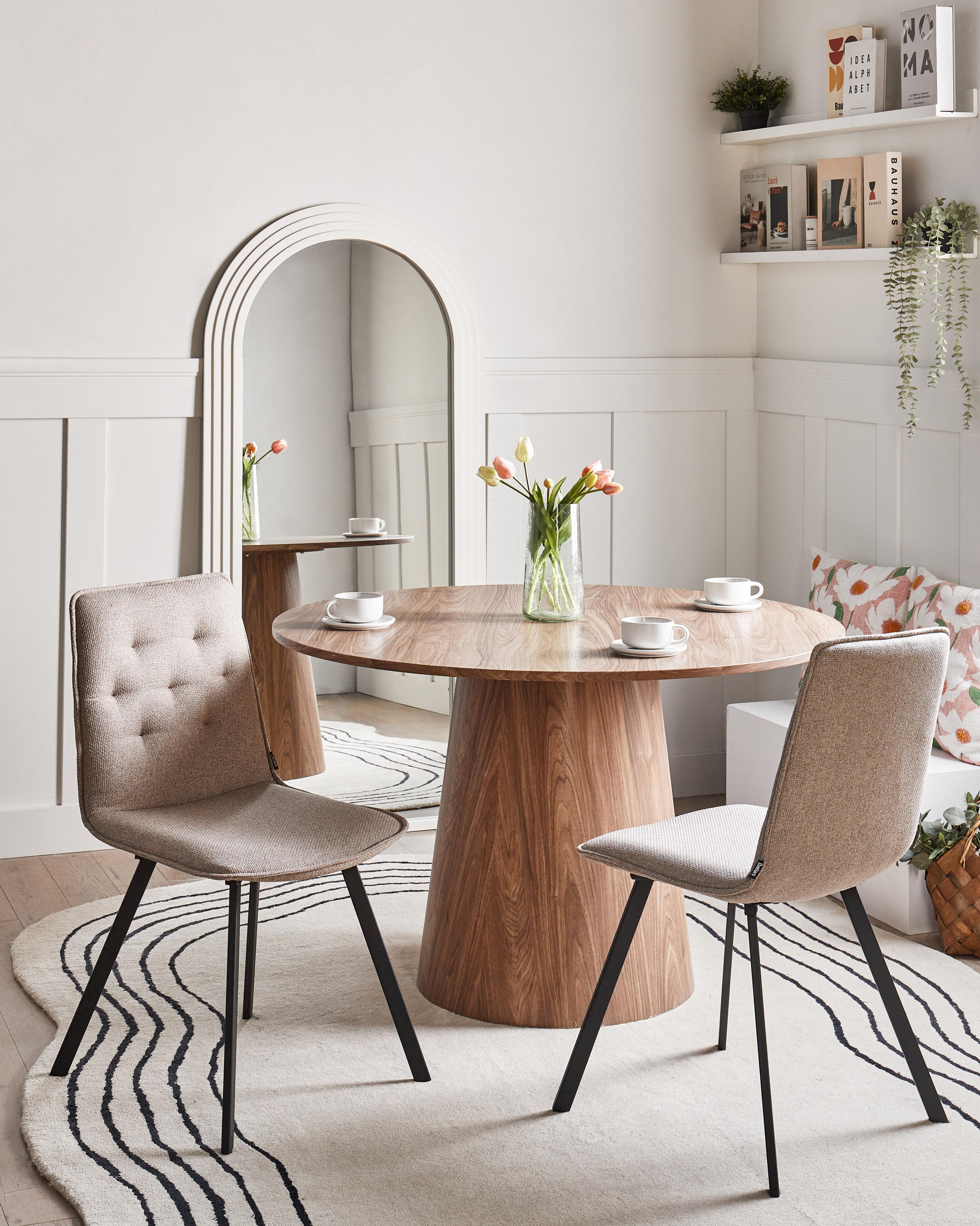 Set van 2 eetkamerstoelen CARVER Stof Lichtbruin