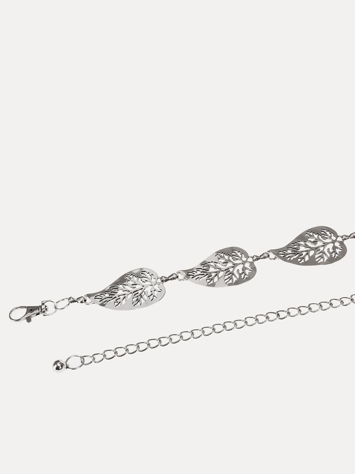 Ceinture e style chaîne à feuilles- Argenté
