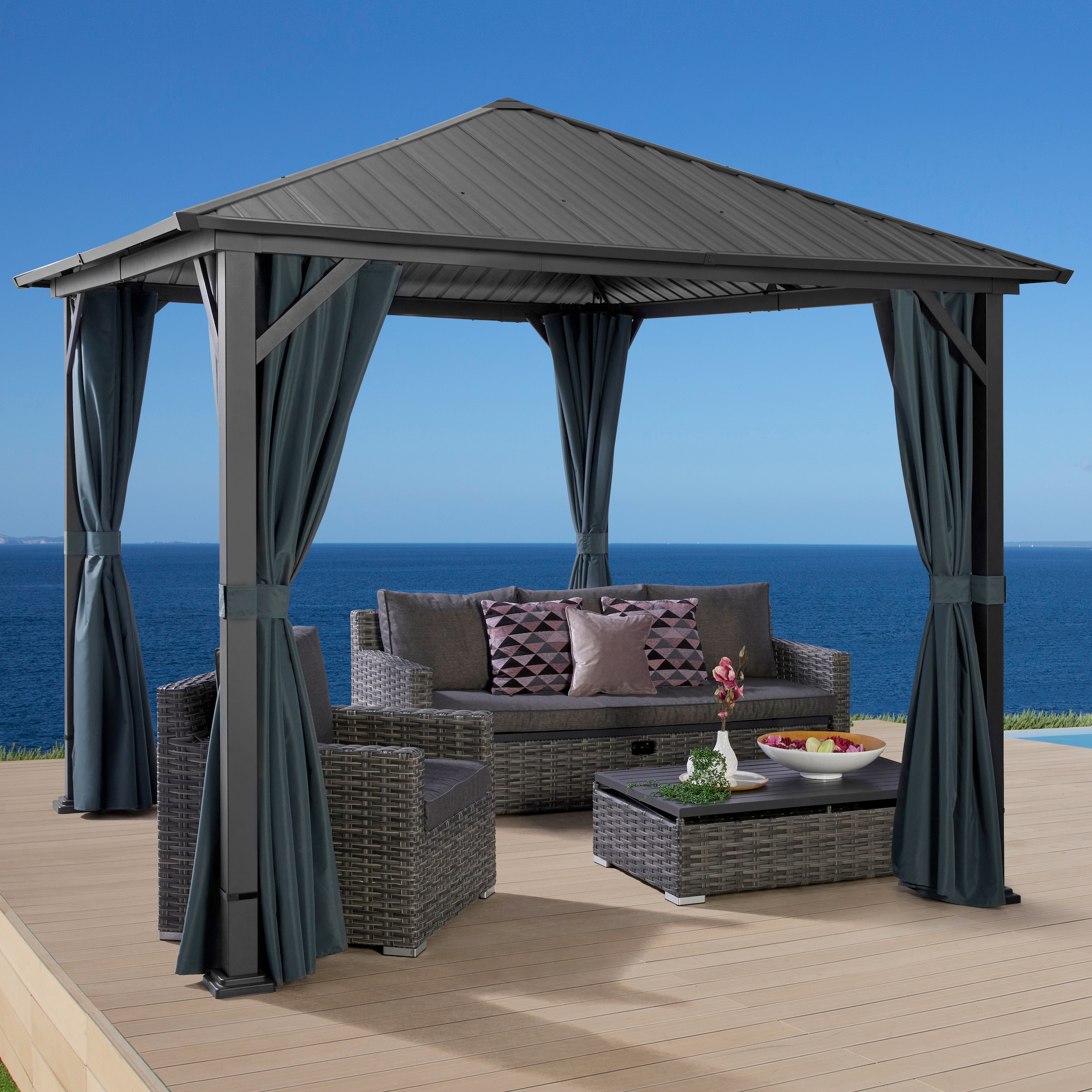 KONIFERA Pavillon »Samos« BxT: 300x300 cm, Stahlgestell, ohne Seitenteile