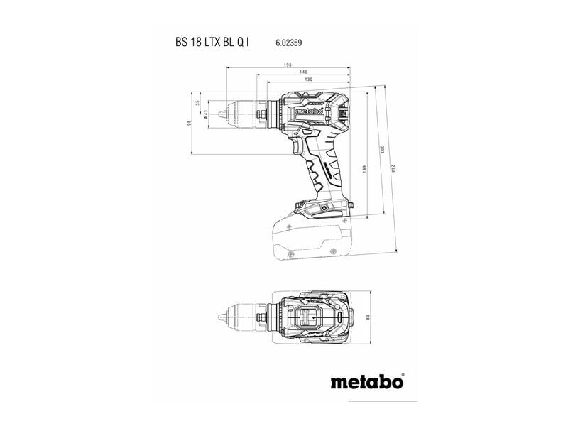 Metabo Akku-Bohrschrauber BS18LTXBL Q I Solo Akku-Schrauber 18 V ohne Akku und Ladegerät