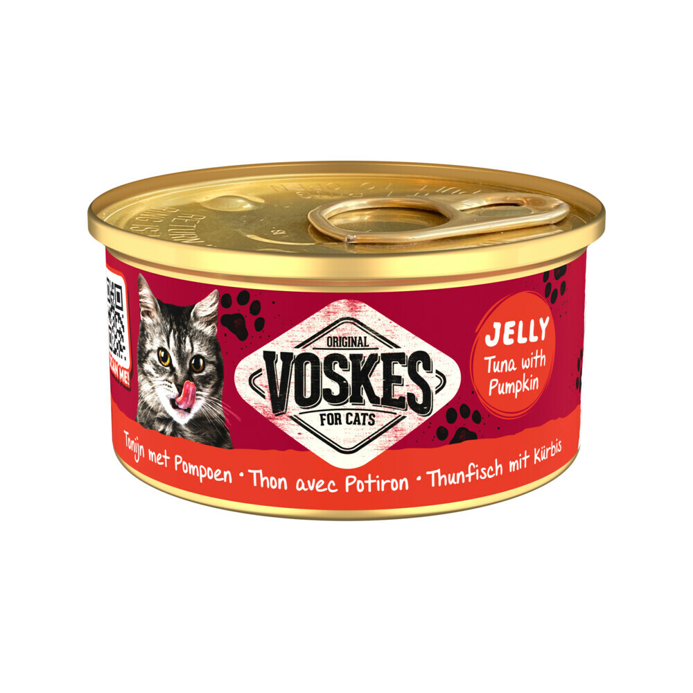 24x Voskes Kattenvoer Nat Tonijn met Pompoen85 gr