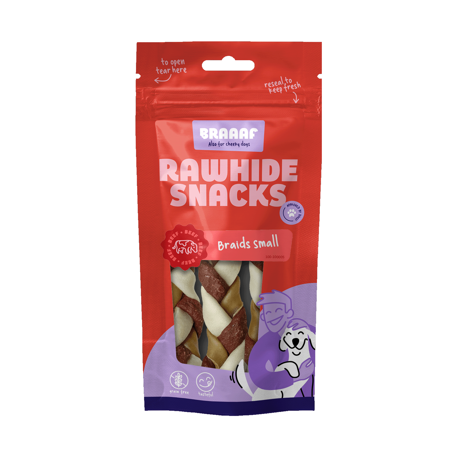 Braaaf Twister Vlecht klein - Hondensnack - 3 Stuks - rund
