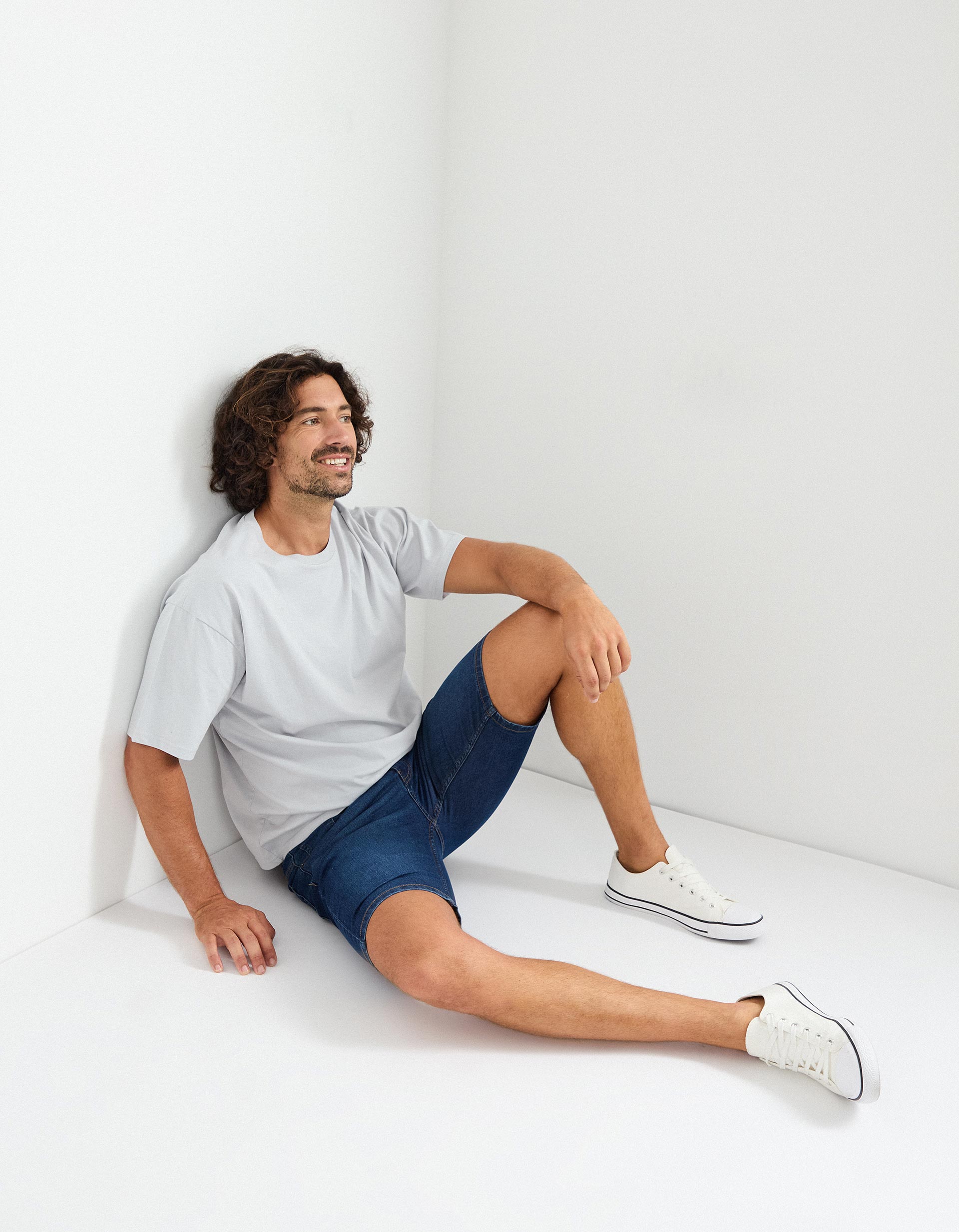 Calções 'Skinny', Homem, Azul