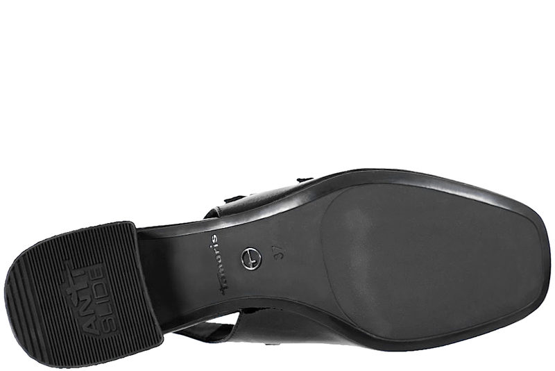 TAMARIS SLINGBACK I SORT PU LAK