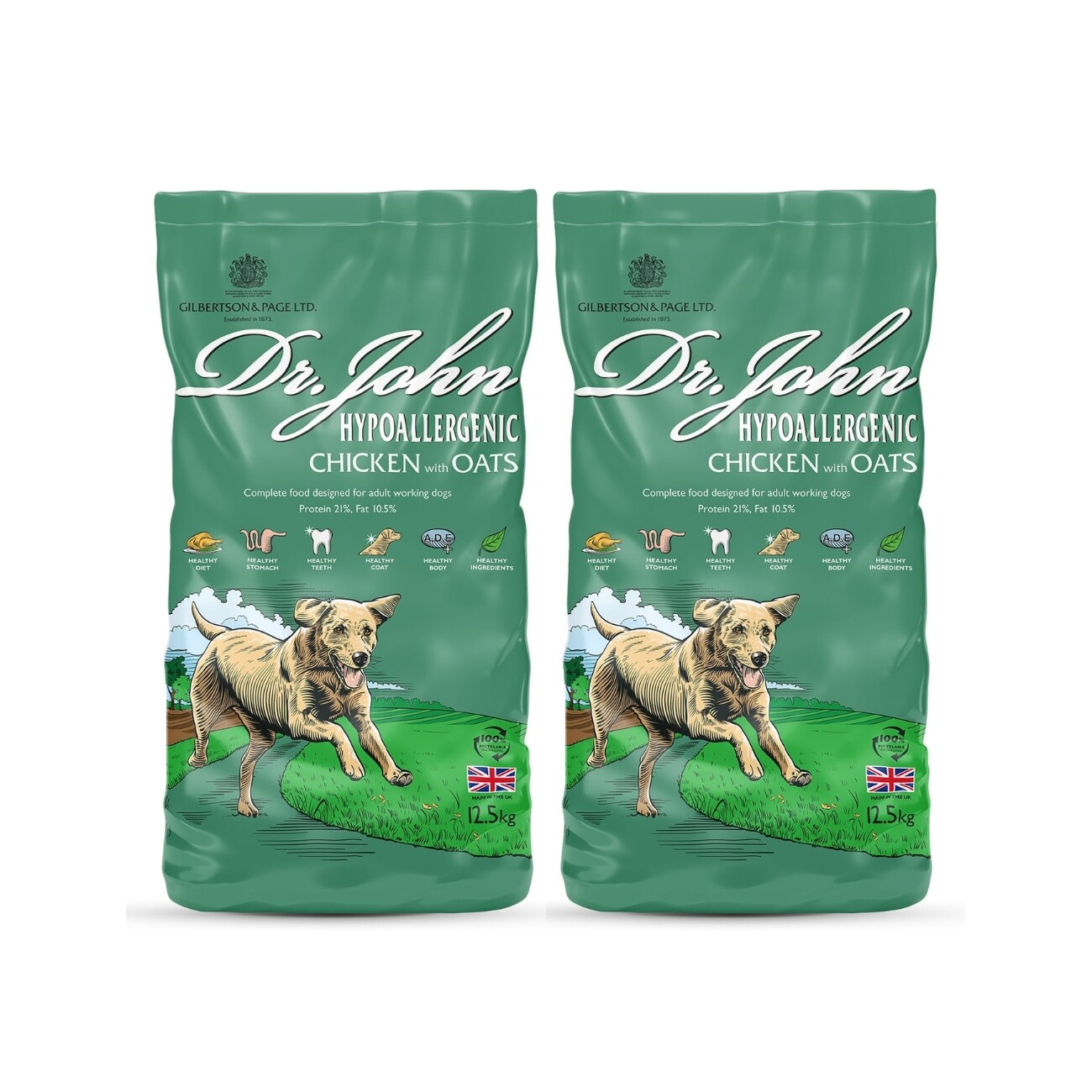 Dr John Hyppoallergen Trockenfutter Huhn mit Hafer 2x12.5kg