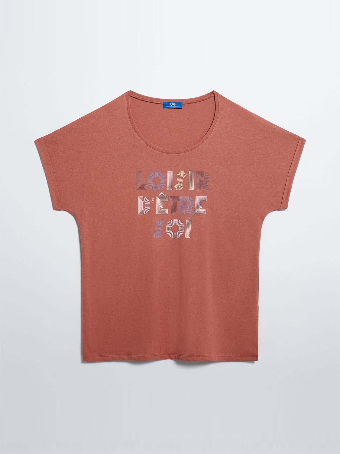 Tee-Shirt Femme Print Coton Biologique Marron