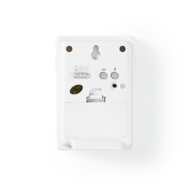 Nedis Trådløst Dørklokke Sæt | Batteri | 3 V DC | 1x CR2032 | Volume: 80 dB | Signalområde: 300 m | IP44 | 36 Melodier | 1 Modtager | Hvid