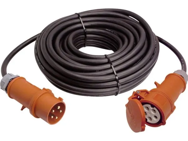 som Schwabe CEE-udvidelse 32A 400V 6h L.10m H07RN-F 5x6,0mm2 IP44 5polet m.faseomformer (61038)