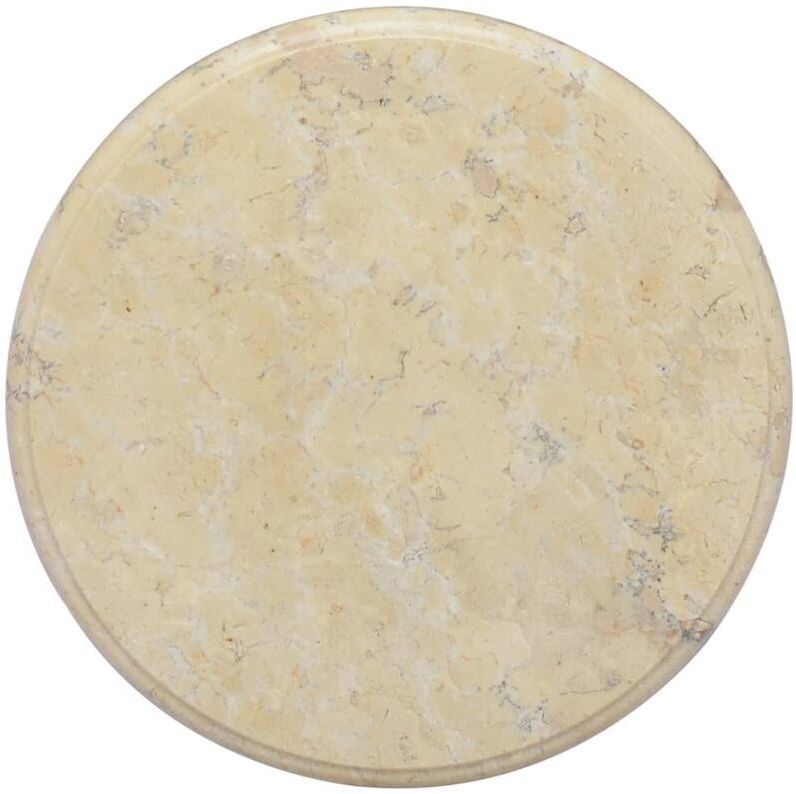 vidaXL - Tafelblad - Crèmekleurig - Marmer - Ø40 cm