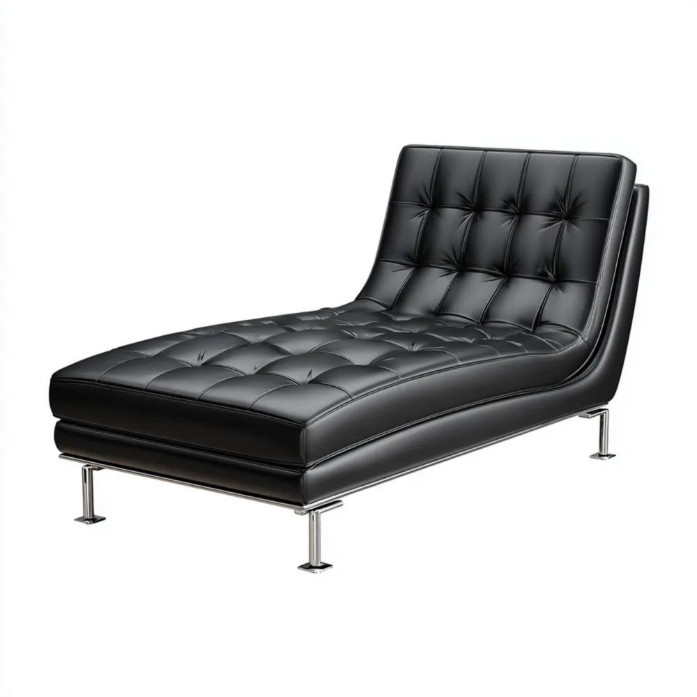 Relaxliege Kunstleder 180x60x80 cm - Schwarz