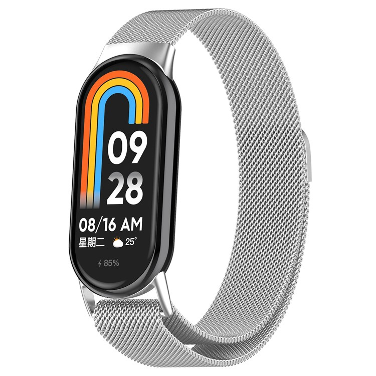 Xiaomi Smart Band 8 / 9 Edelstahl Milanaise Armband mit Magnetverschluss (Gelenkumfang: 160-240mm) - Silber