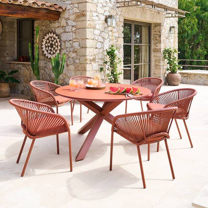 Table de jardin ronde ORYON Acajou