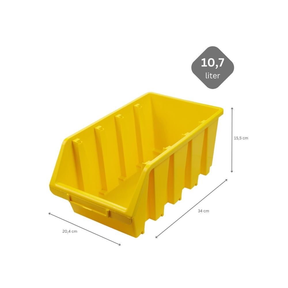 PROREGAL SuperSaver Set 5x Opbergdoos 4 HxBxD 15,5 x 20,4 x 34 cm Polypropyleen Geel
