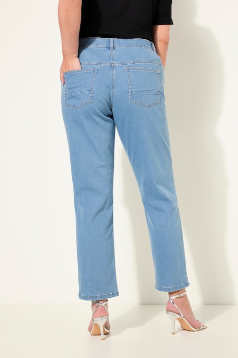 Jeans, weites Bein, Zierperlen, 5-Pocket