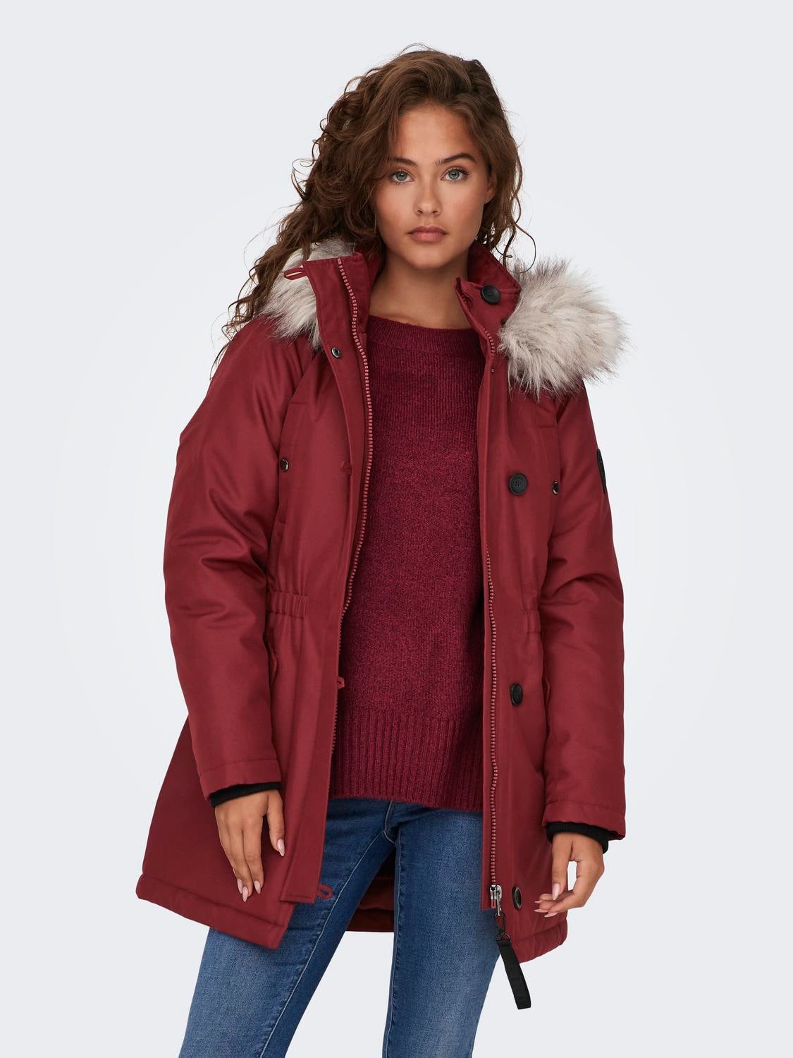 ONLIRIS Langer Parka Fired Brick