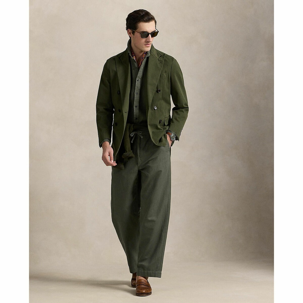 POLO RALPH LAUREN<br>Calças de algodão e linho