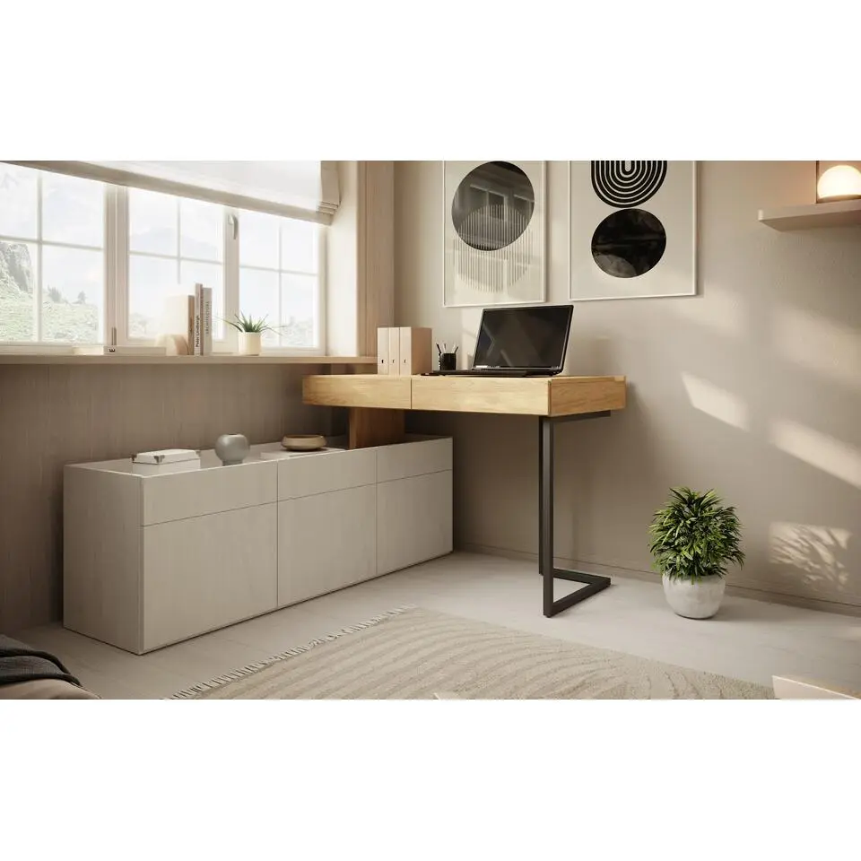 Meubella - Bureau Floren - Eiken - 2 lades