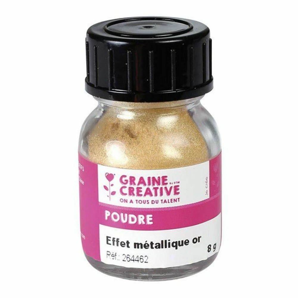 Poudre effet métallique doré pour pâte polymère 16 g