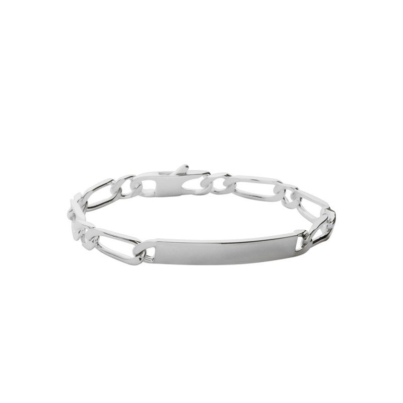 Gourmette Homme - Argent 925 - Cheval alternée 1+1 - Largeur : 6 mm - Longueur : 20 cm