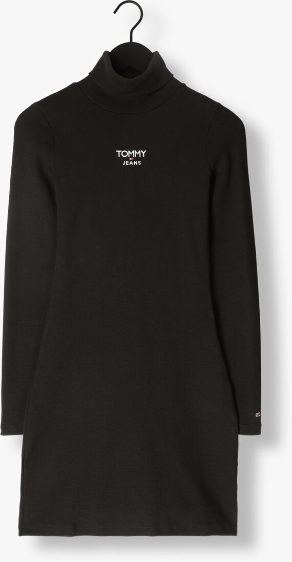 TOMMY JEANS zwarte tommy jeans mini jurk twj turtleneck ess logo dress