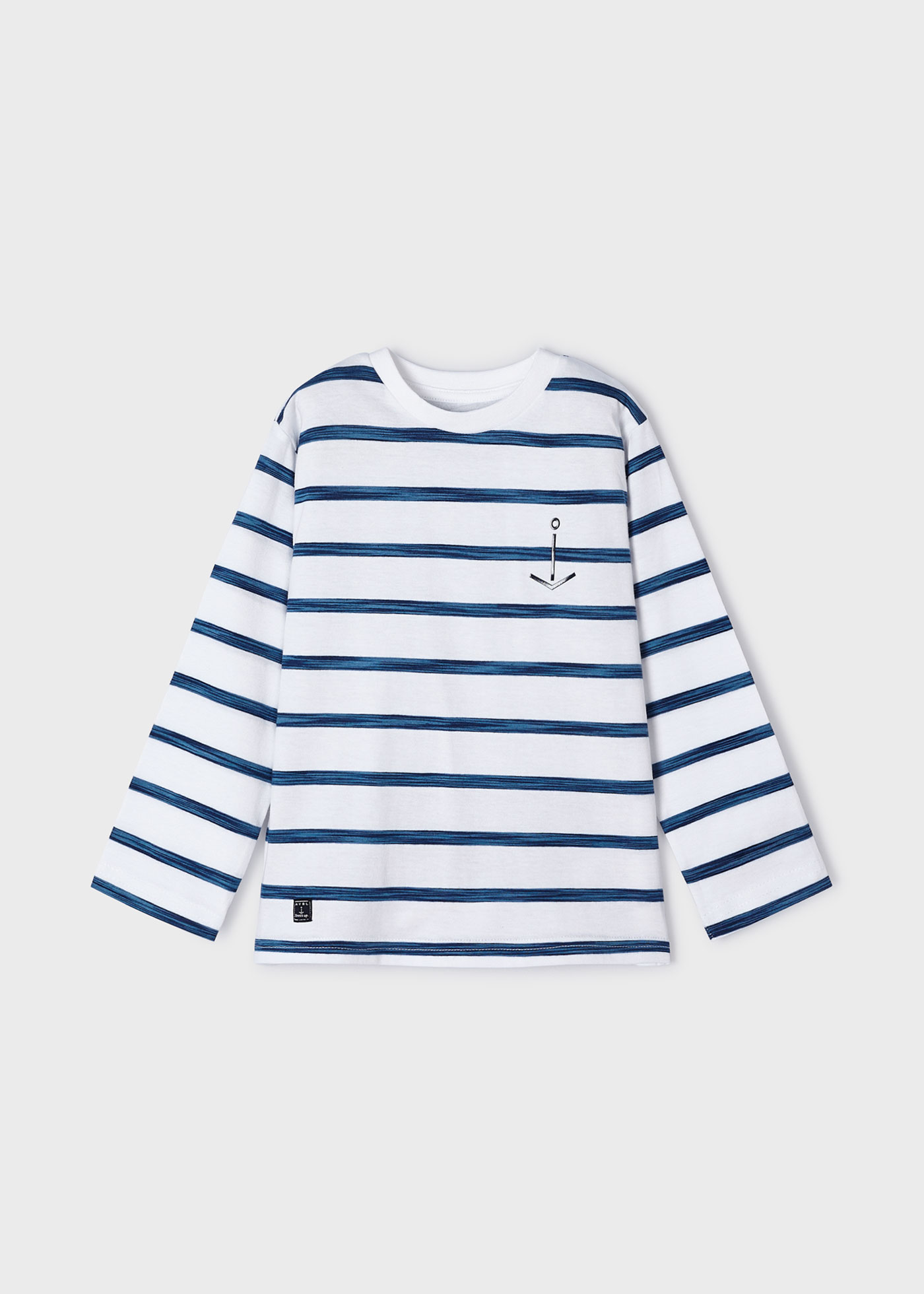 Camiseta listrada de manga comprida Better Cotton para meninos, cor ocre