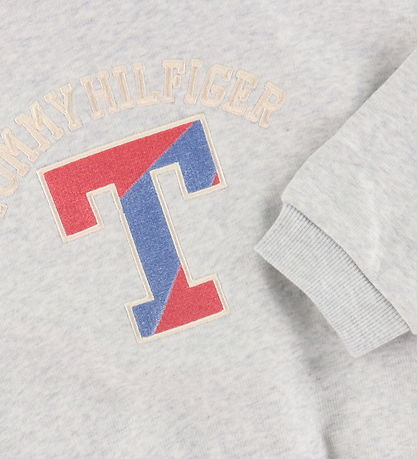 Tommy Hilfiger Kapuzenpullover - T Varsity - Neu Light Grey Heat