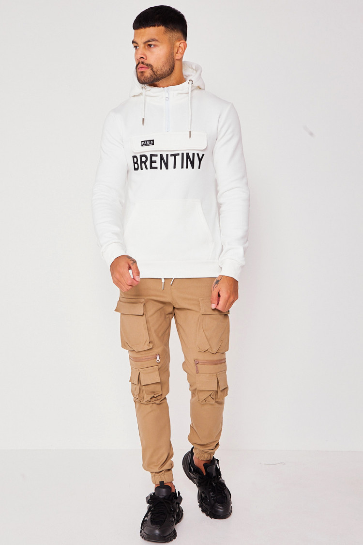 Sweat demi-zip blanc Brentiny