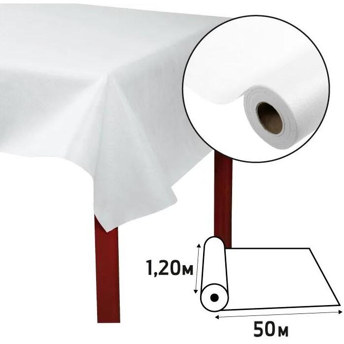Nappe en rouleau spunbond, indéchirable et épongeable -50x1,20m - Blanc