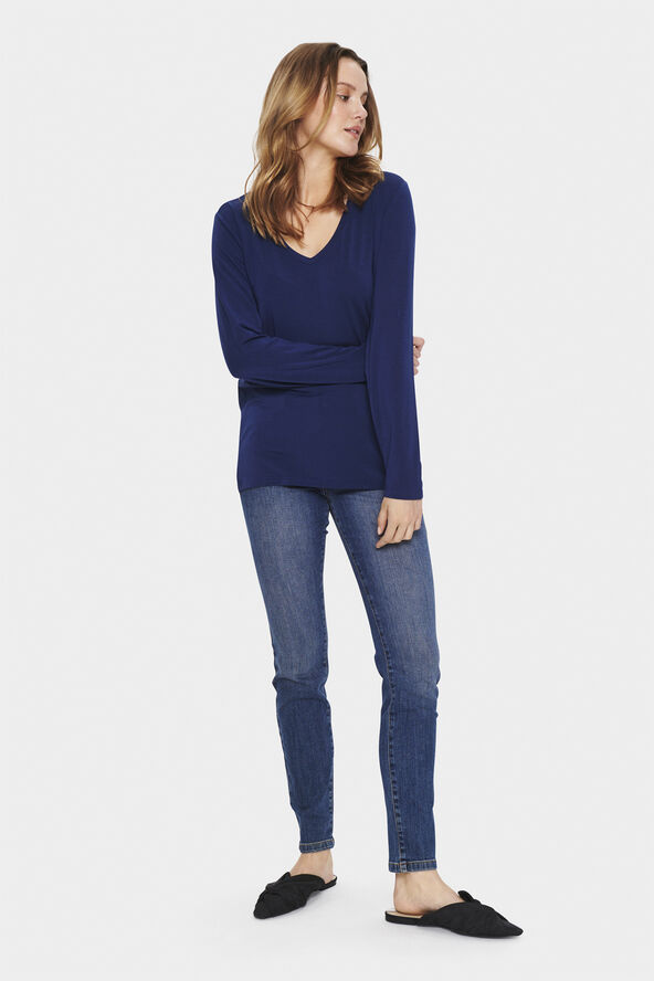 Saint Tropez AdeliaSZ V-N LS Blouse Medieval blue