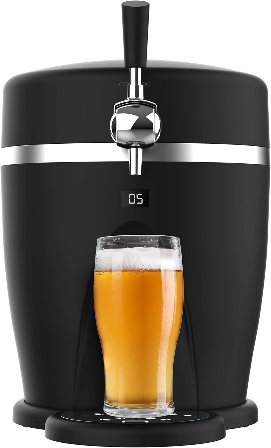 Cecotec Bierdispenser BeerFlow 5000, 60 W, Temperaturbereich von 3 bis 6°C, Kompatibel mit universellen Druckfässern 5L, LED-Temperaturanzeige, Tragegriff, Rutschfest','language_tag':'de_DE')