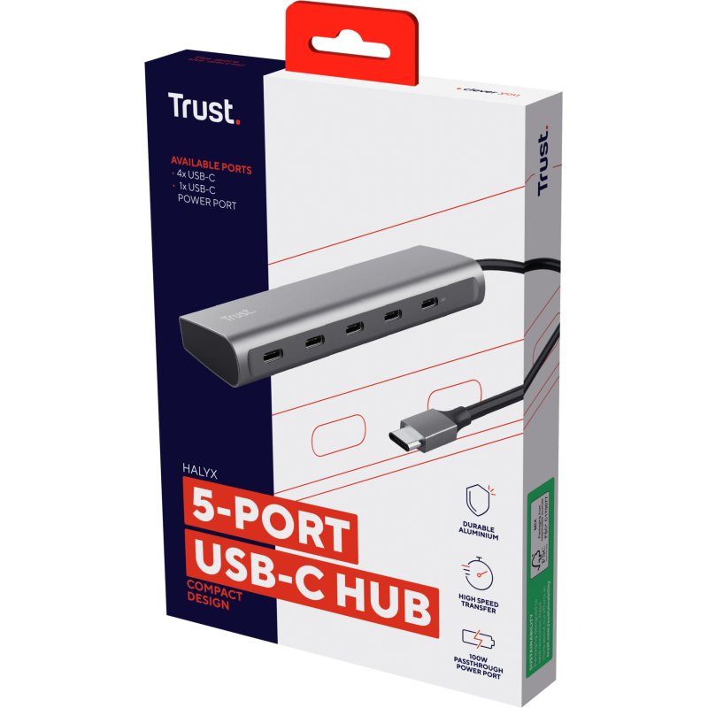 Trust Halyx USB 3.2 Gen 1 (3.1 Gen 1) Type-C Argent