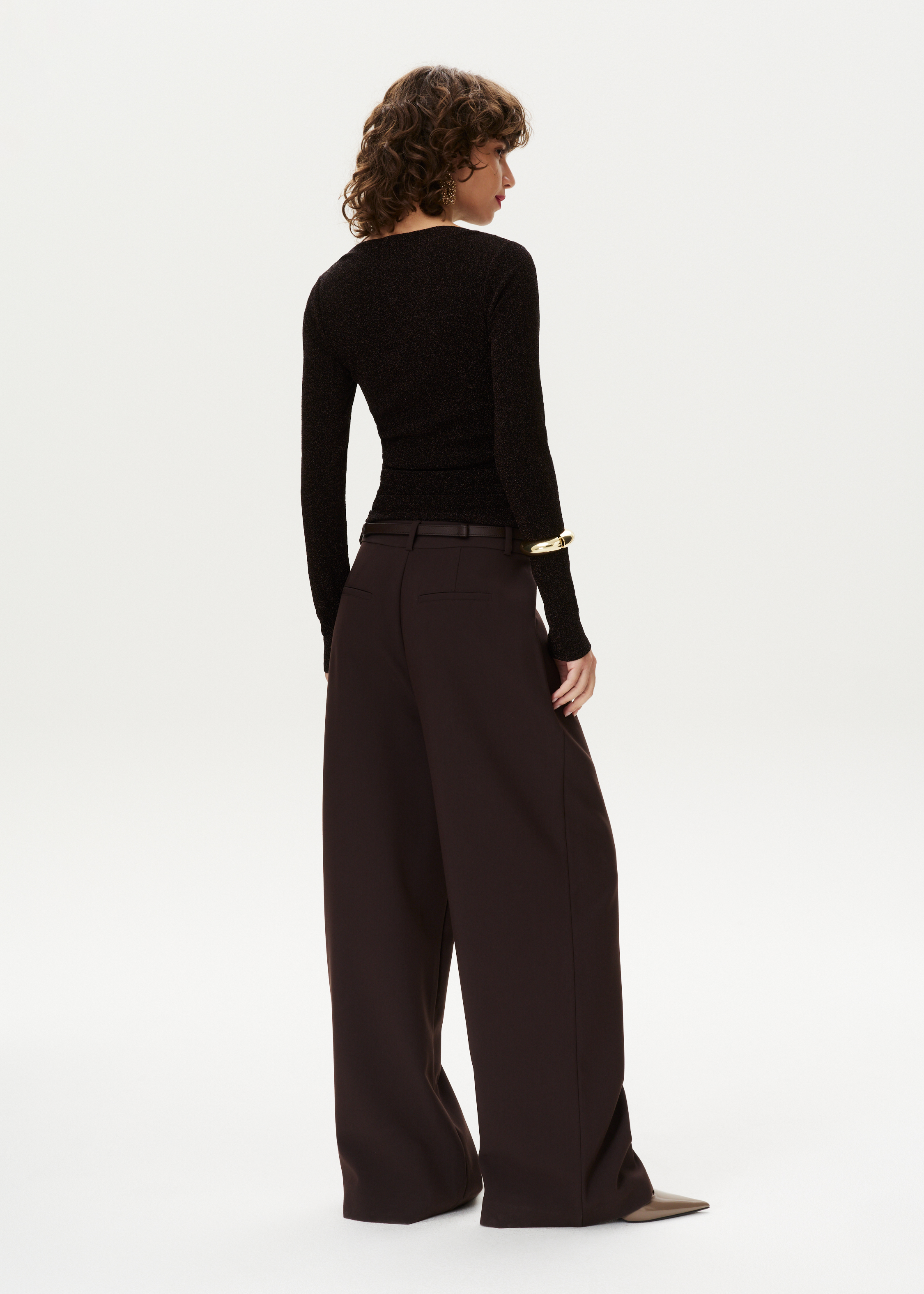 Lurex top met boothals