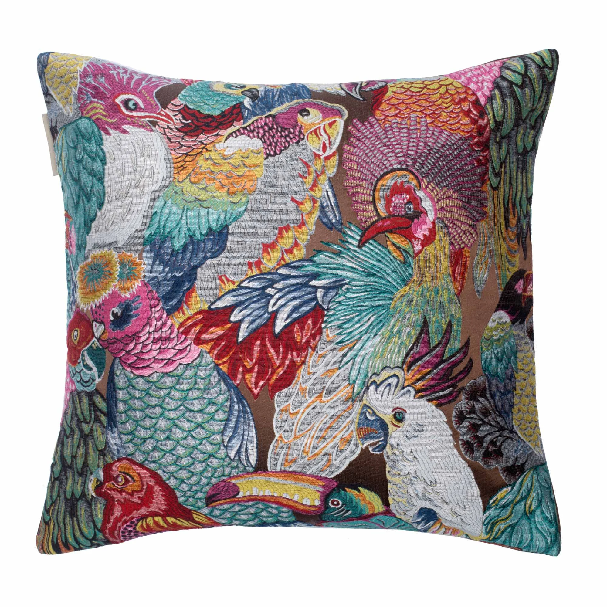 JUNGLE BIRDS - Housse de coussin | Marron