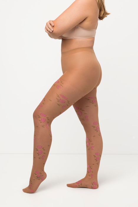 Strumpfhose, florales Muster, 20 den