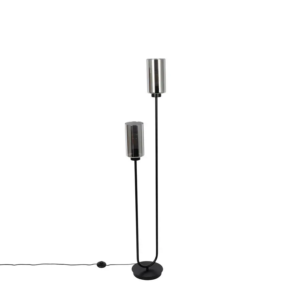 Qazqa vloerlampen laura grijs e27