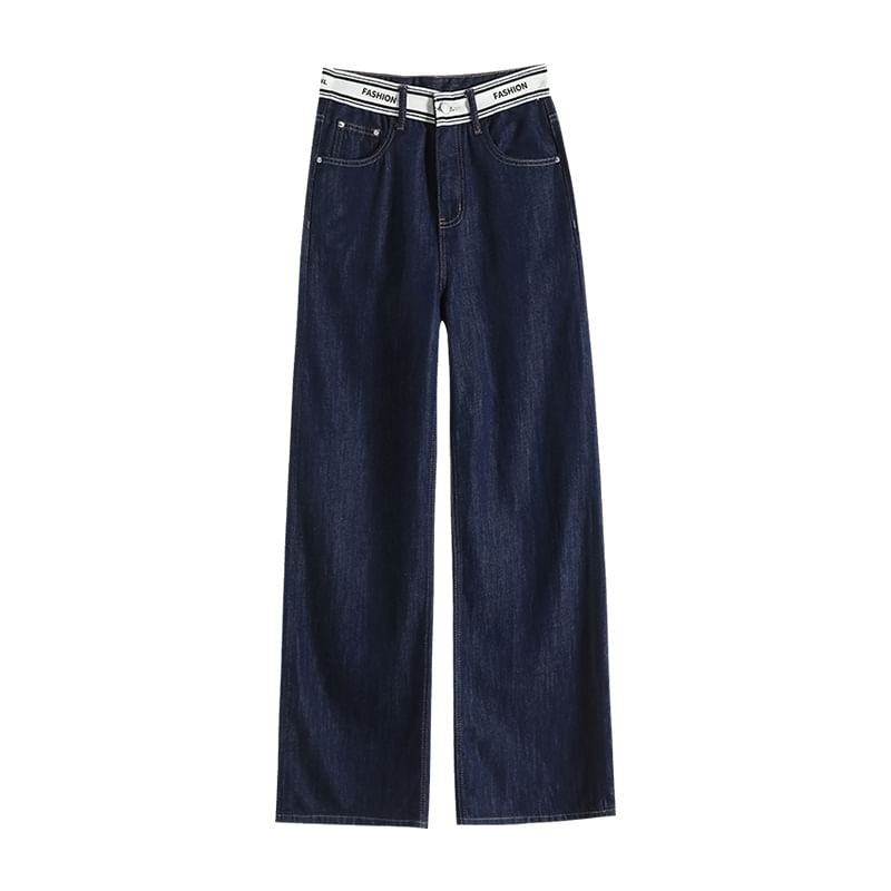 Litoya - High Waist Lettering Wide Leg Jeans (Diverse ontwerpen)