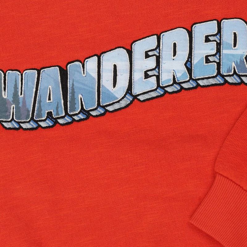 Tumble 'n Dry Lo Sweater Arctic met Tekst Oranjerood