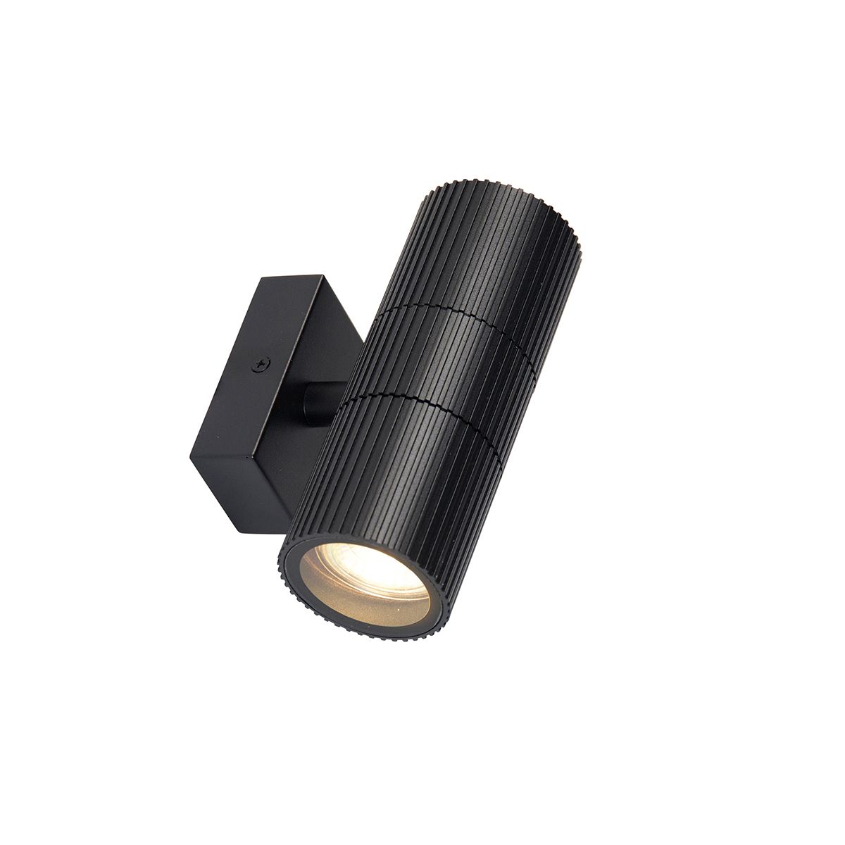 Industriële buiten wandlamp zwart 2-lichts IP44 - Vigo