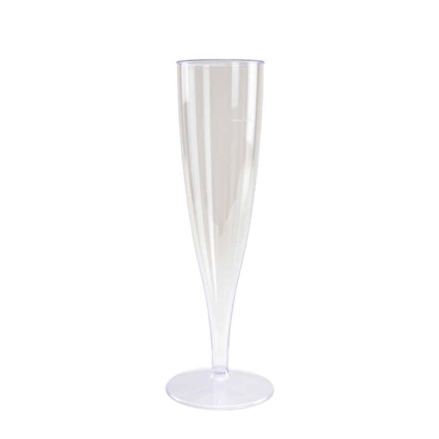 (10er Set) 100ml PS Mehrweg Sekt Glas Party Champagner Trinkbecher für Hochzeit / Junggesellinnenabschied / Geburtstag (1115.1011) - Glasklar