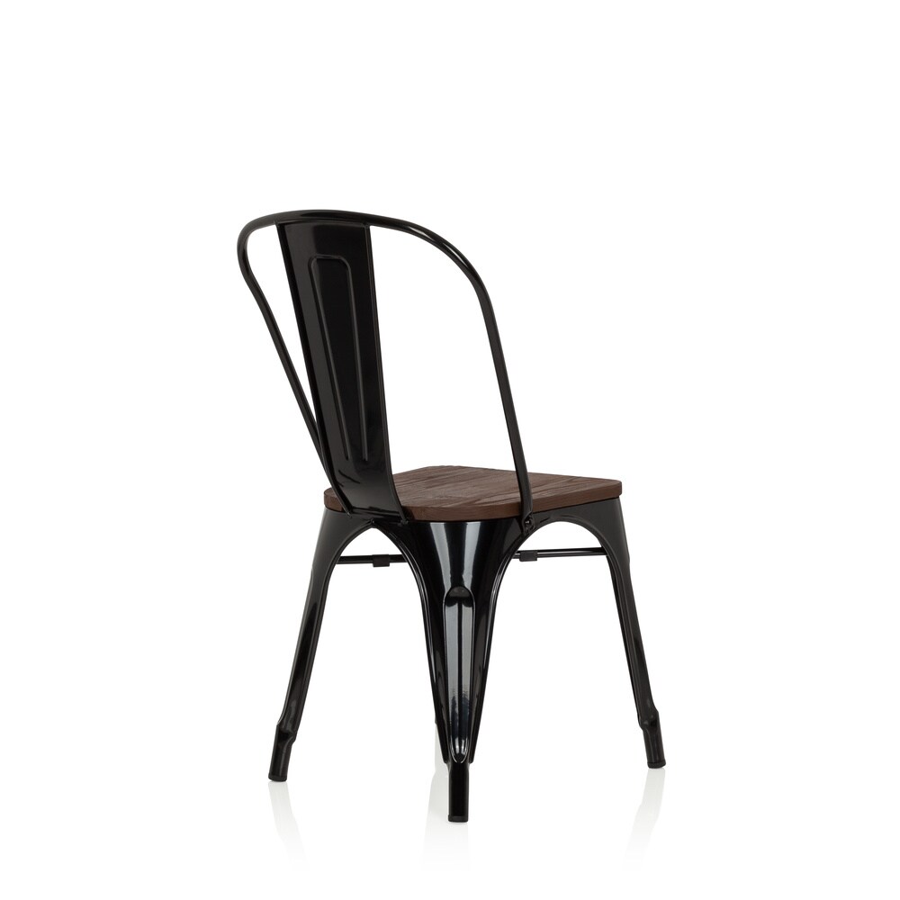 Bistrostuhl VANTAGGIO COMFORT W Stahl / Ulmenholz ohne Armlehnen hjh OFFICE