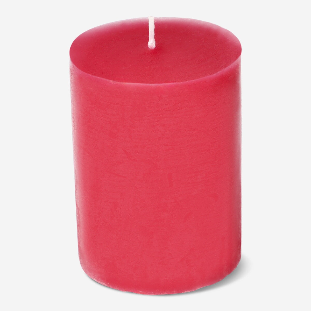 Rustikt rødt bloklys - 8 cm