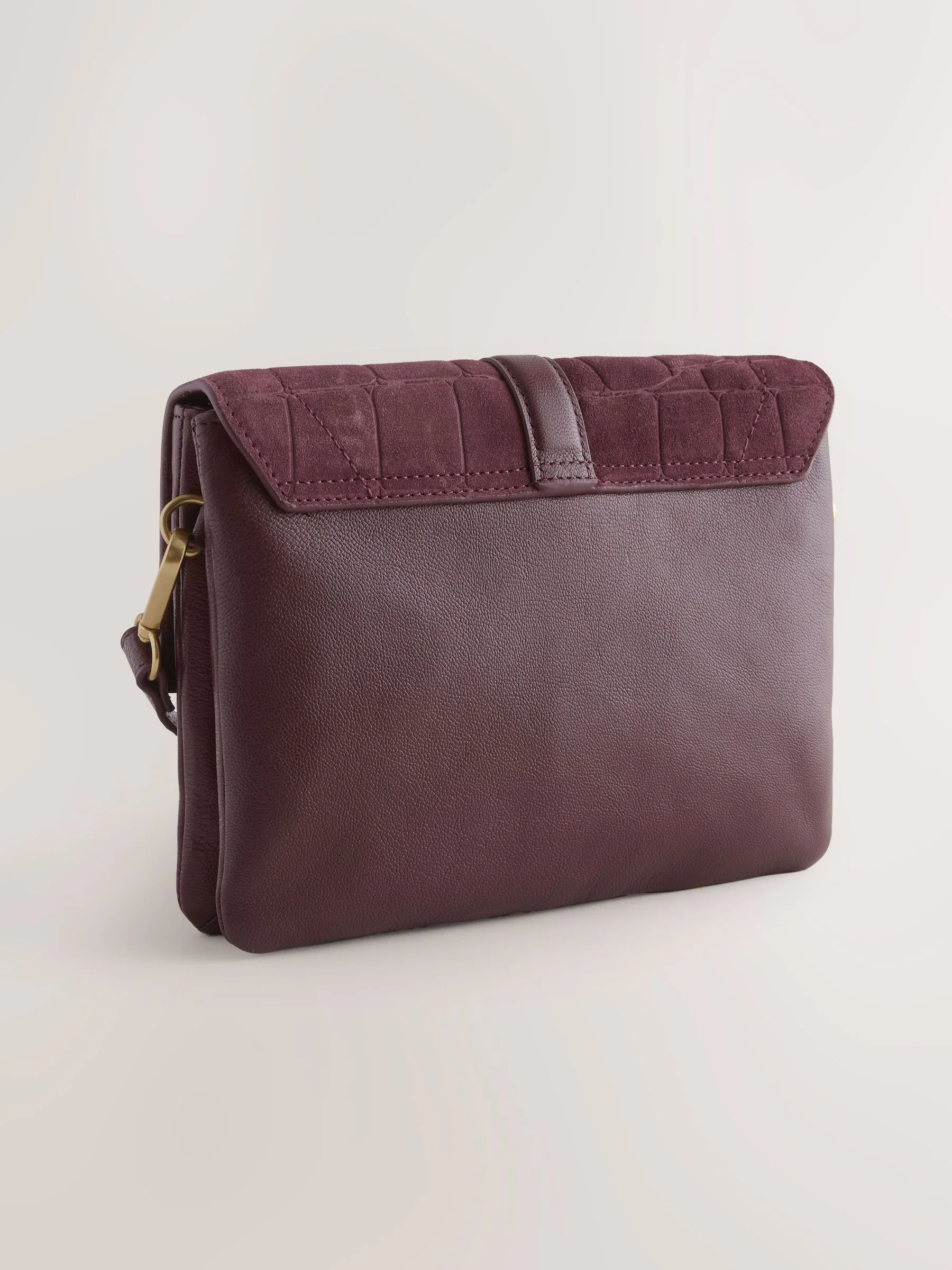 Bordeauxrood - Crossbodytas met imitatie krokodillenleer