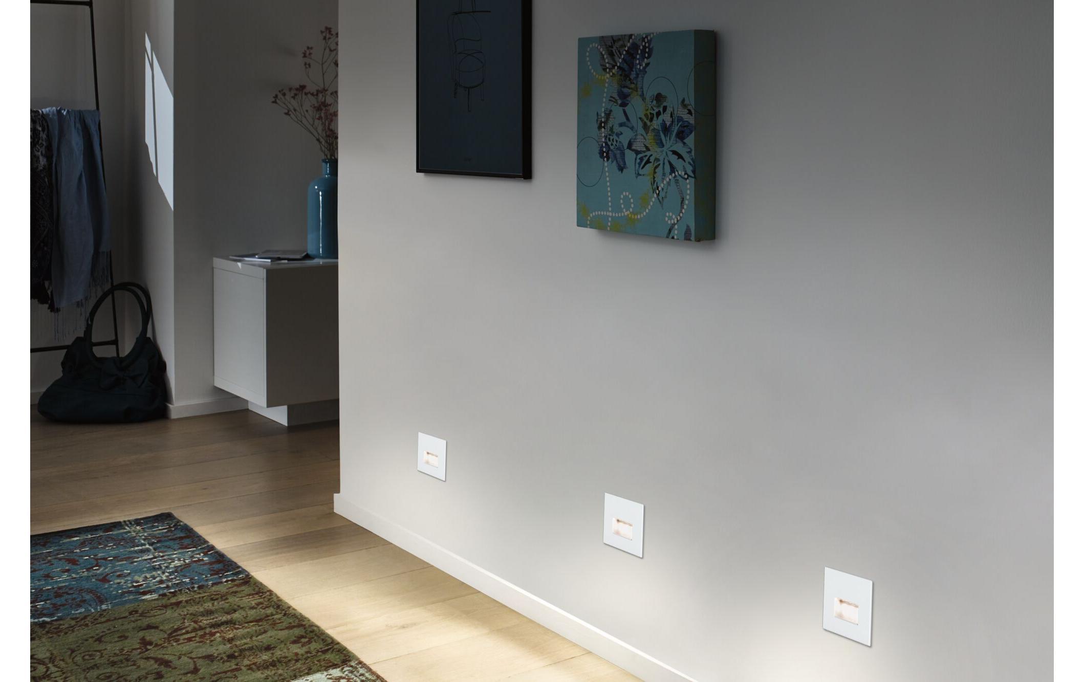 Wandeinbauleuchte LED Edge Quadro, 1.2W, 2700K, WeissEinbauleuchte