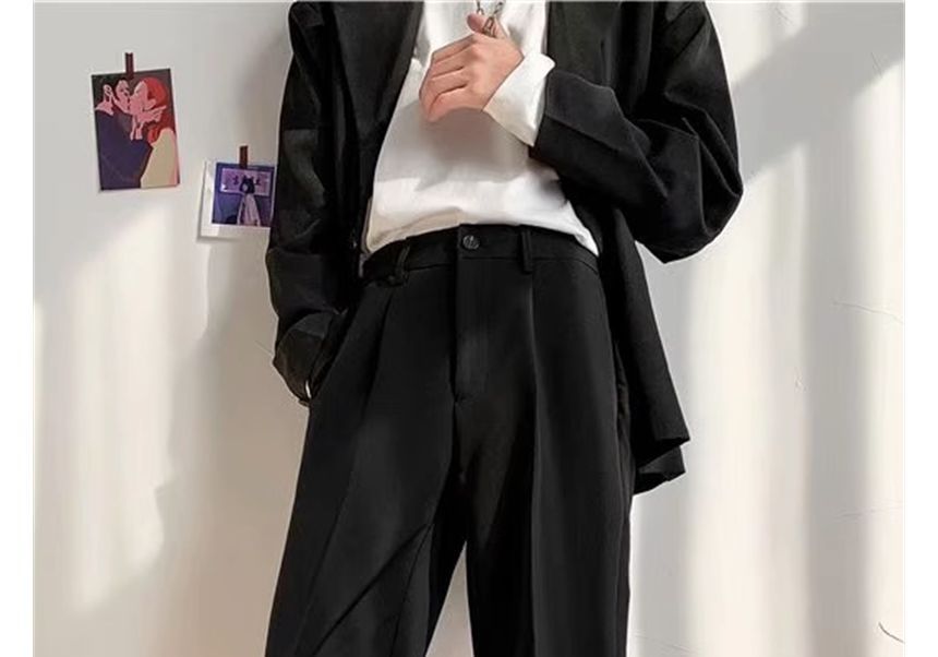 Trimecca - Middelhoge effen rechte broek
