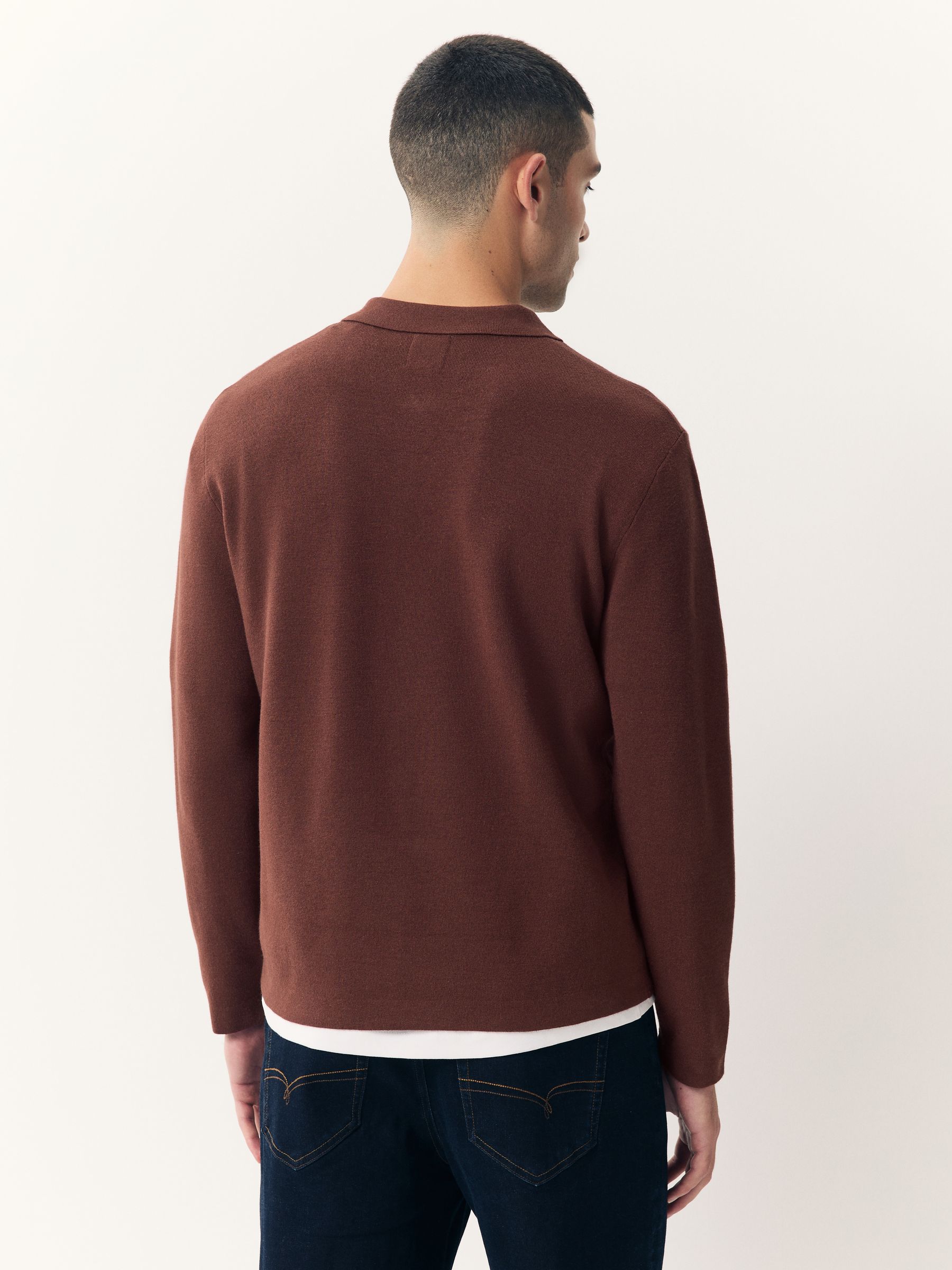Roestrood - Half met rits - Regular Fit Premium Mid Weight Long Sleeve Knit Polo Shirt