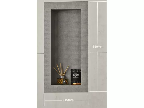 Niche de douche à encastrer et prête à carreler - 31 x 62 cm - KLARA